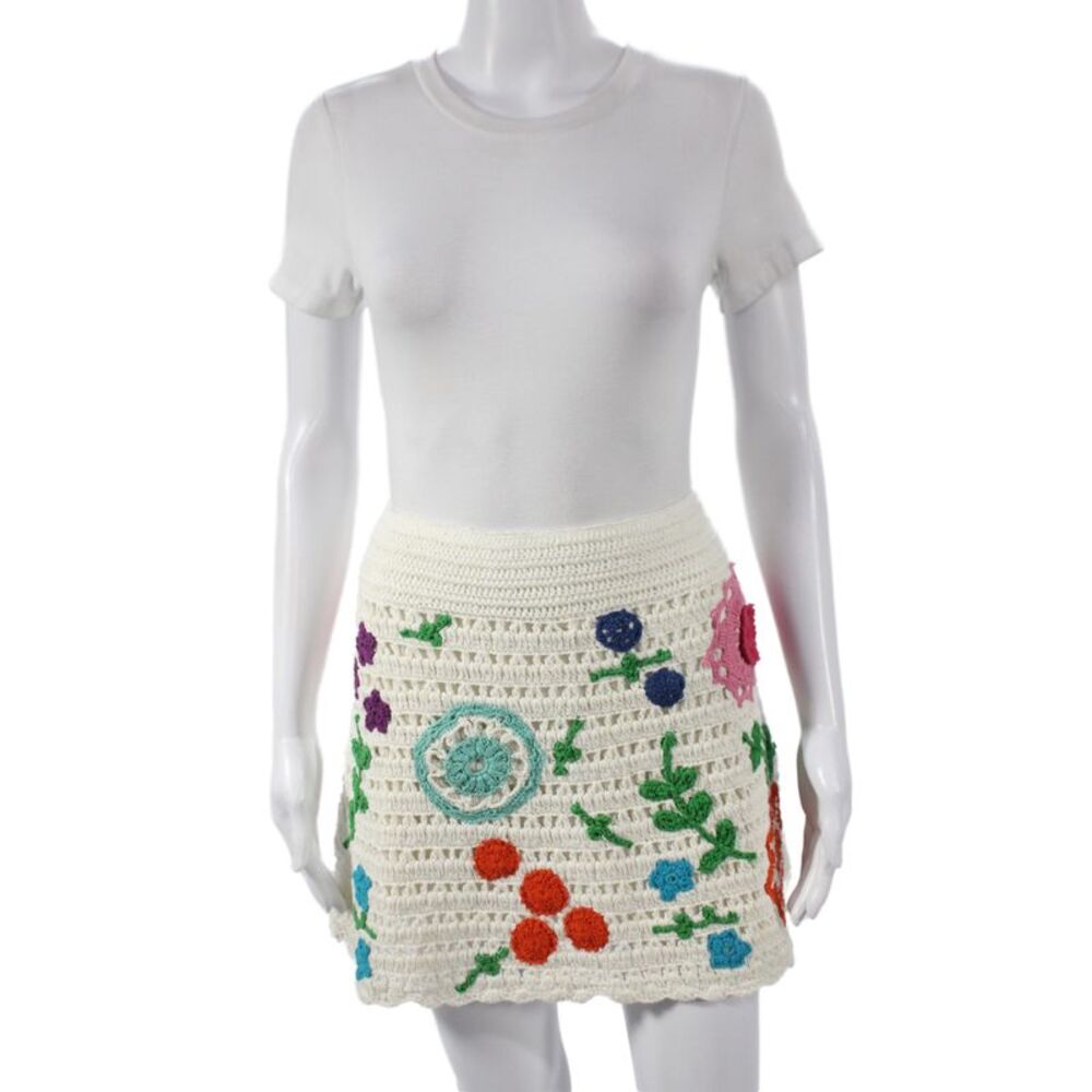 Love The Label Womens Mini Boho Floral Cotton Skirt Zip Short Size M